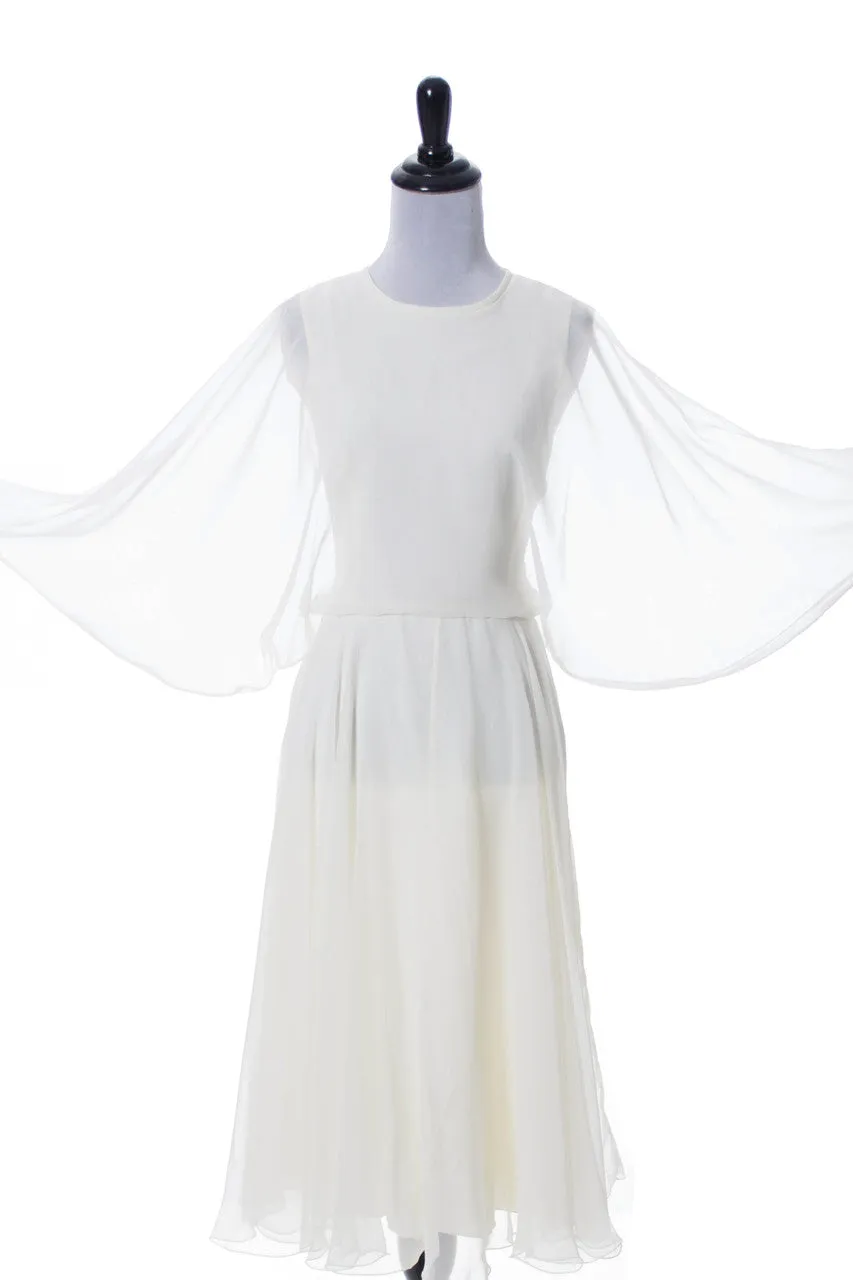 1970s John Bates Jean Varon Vintage Chiffon Dress