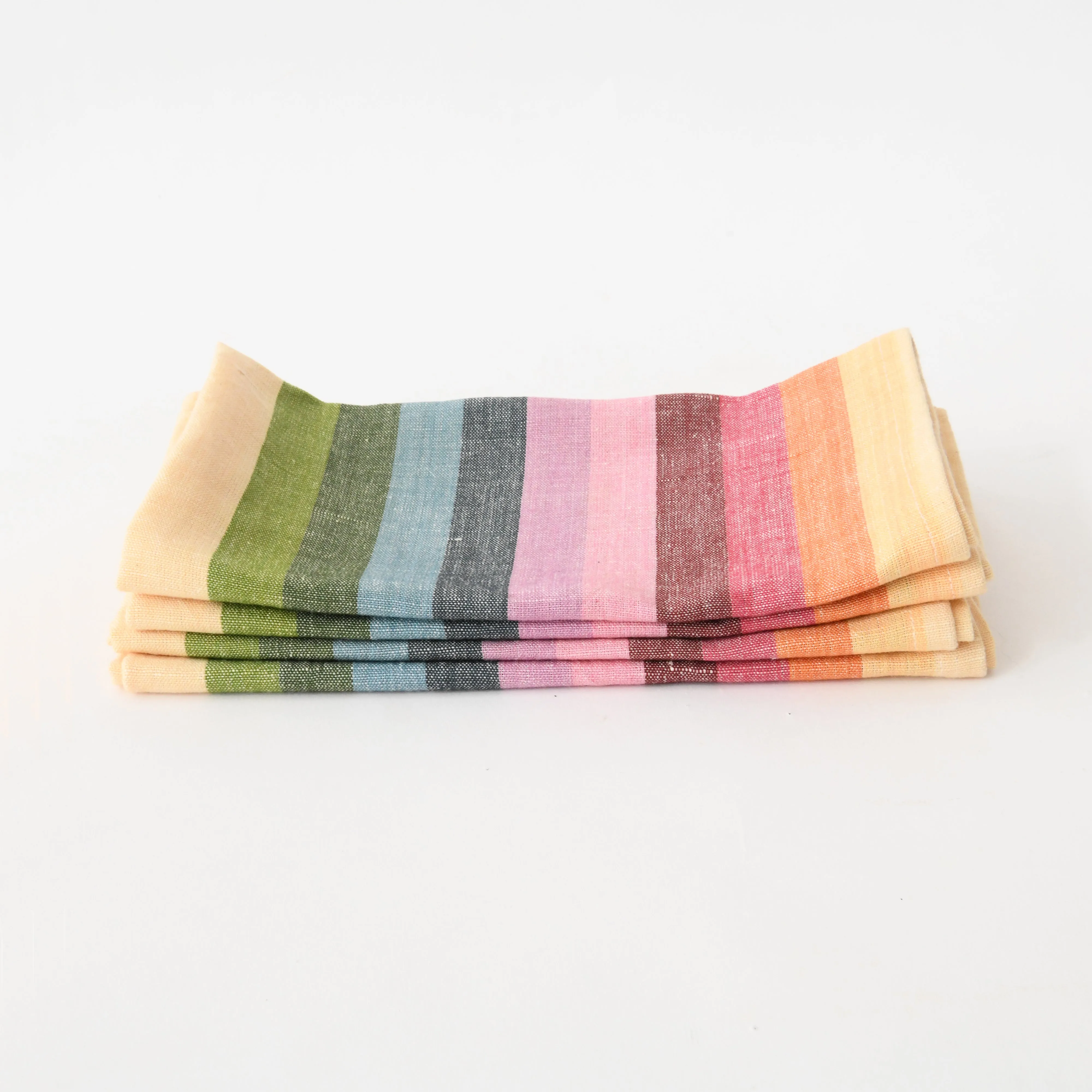 Linen / Cotton Prism Stripe Napkins, Set of 4